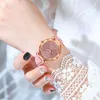 Relógios de pulso Sdotter couro preto senhoras relógio pulseira conjunto romântico céu estrelado quartzo diamante relógio montre femm