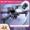 Simulatorer Nya S96 Mini RC Drone 4K Camera HD WiFi FPV Hinder Undvikande fotografering Professionell hopfällbar quadcopter Drönes Toys for Boys X0831