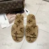 Slippers 2023 New Flower Imitation Rabbit Hair Slippers for Women's Home Warm Fur Flat Bottom Open Cotton Slippers babiq05