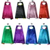 Zwykły kolor 2ayer Kids Superhero Cosplay Costume Satin Cape Halloween Cosplay Cosplay Purpes for Kids zz