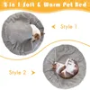 kennels pens Benepaw Cozy Dog Bed Hooded Fluffy Orthopedic Round Donut Pet Cuddler Anxiety Calming Bed Washable Soft Nonslip Puppy Cat Cave 230831