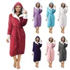 Women's Sleepwear Dressing Gowns For Women Winter Warm Plush Long Shawl Bathrobe Soft Home Clothes Sleeved Robe Coat Solid Cardigan