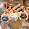 Portachiavi Cordini Portachiavi Fashionself 3D Mticolored Cute Dog Pu Pelle Difesa Lega Regalo Per Ragazza Amica Coppia Miri22 Drop Delive Dhk7E