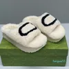 2023-Luxury Wool Slippers Designer Platform Fur Slide Sandals Autumn Winter Shoes Platform Mules Multicolor EU35-45