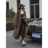 Women's Sweater's Brown coffee luxury fall winter knitted cardigan sweater coat female outerwear S257 230831