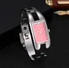 Wristwatches Women's Square Dial Changing Color Bracelet Bangle Quartz Fashion Wrist Watch Creative Men Women
