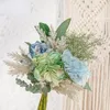 Decorative Flowers 42cm Hydrangea Artificial Flower Bride Bouquet Decoration Wedding Hand Rose Wall Fake Home Decor Accessories Tool