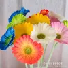 Decorative Flowers Wholesale ! Real Touch Daisy PU Artificial Felt Gerbera Wedding Decoration Floral 62cm Flores Planta 20pcs