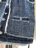 Damenwesten Jeansweste Damen Frühling und Herbst Blauer Tweedmantel Jacken für Damenmäntel