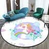 unicorn round carpet floor mat living room carpet living room rug washroom floor mat area rug cute children's room decor gifts HKD230829