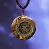 Anhänger Halsketten Orgonit Halskette Sri Yantra Anhänger Heilige Geometrie Tigerauge Energie Halskette Für Frauen Männer Schmuck 230831