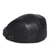 Berets Outdoor unisex oryginalny skórzany kaczka boina cienkie czapki dla menwomen Leisure Blackbrown 51 cm dopasowany Bonnet Cabbie 230830