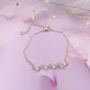 Bracciale da sposa a foglia da donna, edizione coreana, design in stile Ins, serie Sen, braccialetto con zirconi avanzati da donna