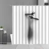 Shower Curtains Sexy Women Bathing Shower Curtains Beauty Girls Black White Pattern Design Waterproof Bath Curtain Home Bathroom Products R230831