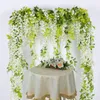 Decorative Flowers Wholesale Faux Silk Wisteria Artificial Wedding Vine Hanging Garland For Arch Party Decor