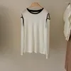 Kvinnors tröjor Lauri Laki Knit Pullover Sweater Women Casual Off Shoulder Long Sleeve 2023 Tops