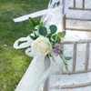 Fleurs décoratives 5 pièces ceintures de chaise cravate artificielle siège noeud couverture dos Rose ceinture arc El Banquet fête événements salle à manger décoration de mariage