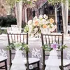 Fleurs décoratives pour chaise de mariage, Arrangement floral artificiel pour allée arrière, rubans, fil de 1.5m