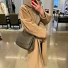 the New Th*row White Baiho Da Sister with the Mail Cowhide Clamshell Single Shoulder Crossbody Messenger Female Bag Foreign Trade