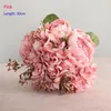 Decorative Flowers 1 PCS 30cm Artificial Peony And Hydrangea Silk Bouquet Home Decor House Room Decoration Gift F849