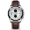 Relógios de pulso Quartz Watch for Men Fashion Leather Masculino Cronógrafo Relógio dos Alunos do Avanço de Avanço Relujão Hombre