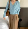 Kobiety swetry jesień/zima Korea Ins Gentle Mała Dziewczyna Krzyna Elegancka Krzyżowana hipotenusa Eleganckie Sweter Office Ladie