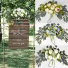 Yannew Rustic Wedding Arch Flowers Artificial Rose Peony Floral Swag för Lintel Stol Garland Greenery Reception Bakgrundsdekor LST230831