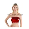 Inne przedmioty zdrowotne Summer Sexy Gold Strapless Bussy Crop Top Women B lśniące odcinek imprezowy cekin cekin tube top bandeau tank top taneczny kostium x0831