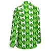 Damesblouses St Patrick's Day losse blouse Paddys groen Lucky Shamrocks Street Wear oversized dames vintage shirts met lange mouwen