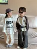 Korea w stylu dziewcząt wiosna jesień dzieci z długim rękawem T-shirt Sports Streetwear Casual Baby Girl Ubrania 2526