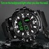 Wristwatches 2023 Selling Men's Sports Watch Double Display Analog Digital LED Electronic Quartz Waterproof Swimming Military