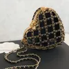 COEUR MINAUDIERE Sac à main de créateur en cuir d'agneau doré en métal Sacs à bandoulière de luxe Sac à rabat en chaîne 26CM 10A Pochettes de soirée de qualité miroir