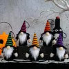 Halloween nisser med LED -handgjorda häxa Tomte skandinaviska nissar halloween fest hem semester ornament nya