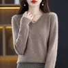 Women's Sweaters Cashmere Sweater Women's Knitting Sweater 100% Pure Merino Wool Winter Fashion Basic V-neck Chic Top Autumn Warm Pullover 230831