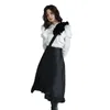 Jupes 2023 Chic Designer de luxe couture irrégulière volants 3D fleur sangle une épaule noire longue jupe femme de haute qualité amovible