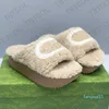 2023-Luxury Wool Slippers Designer Platform Fur Slide Sandals Autumn Winter Shoes Platform Mules Multicolor EU35-45