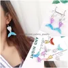 매력 10pcs 30 37mm Colorf Fish Mermaid Tail Resin Pendant 찾기 귀여운 DIY 귀걸이 목걸이 수제 보석 액세서리 charms 드롭 DH24D