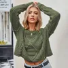 Chandails pour femmes Rétro Art Femmes Lâche Tricot Frit Pâte Torsades Fil Épais Solide Col Rond Automne Hiver Chaud Top Femme Pull De Mode 2023 HKD230831