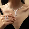 Серьги по ожерелью устанавливают 1 модное свадебное роскошное украшение долгое время сияющая кубическая циркония