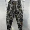 Calças masculinas homens roupas impressas tendência moda solta pés agrupados all-match haren homme hip hop casual streetwea