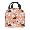 Ice PacksIsothermic Bags 2023 Sakura Cherry Tree Flower Blooms Insulated Lunch Tote Bag Floral Resuable Cooler Thermal Food Box School 230830