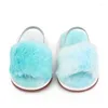 Sandales Kruleepo 0-3Y petites filles sautent couleur pantoufles en peluche 2003 printemps été né bébé enfant en bas âge enfants en caoutchouc Sandalias chaussures