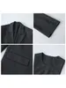 Tvådelt klänning Chic Ven Fashion Women's Blazer Wide Shoulder Suit Pock Pleated Twopiece Set For Women Spring Autumn 2023 Office Lady 230830