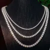 Partihandel Pris Pass Diamond Test 5mm Sier Moissanite Chain Women Men Necklace Moissanite Tennis Chain