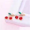 Charms Peixin 10pcs/Set Fashion Sweet Fruit Cherry wisitant biżuteria koloru kolczyka akcesoria