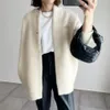 女性のセーターシックな女性コートシングルブレストの特大の韓国スタイルの厚いミディレングスショッピング230831