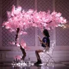 100 cm Silkblommor Lång persika Sakura Artificial Flower Pink Wedding Decoration Cherry Blossom Filial For Home Decor Wedding Arch221y
