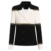 Women's Suits High-quality Luxury Old Money Style All-in-one Black And White Patchwork Short Tweed Long Sleeve Small Suit