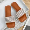 Slippers 2023 Flats Women Fashion Beaded Shoes Summer Thick Ladies Slingback Sandals Casual Slides Flip-flops Zapatos