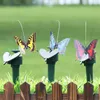 Tuindecoratie Ornament Zonne-energie Vliegende fladderende nep-vlinder Yard Stake Decor Kunstmatige plant Gazon